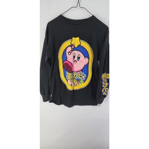 Nintendo Kirby Hoshi No Kirby Japanese Graphic T-Shirt Black Size S